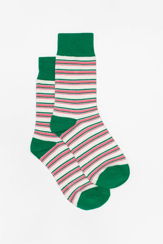 Green Striped Sock