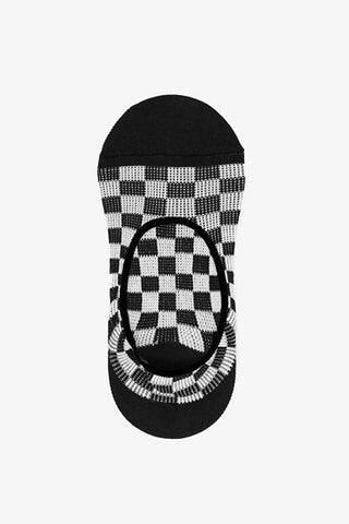 Black Checkered No Show Sock