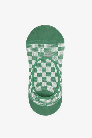 Checkered Green No Show Sock