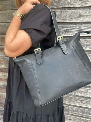 Brief Bag Black Leather