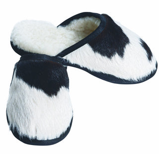 Sheepskin Hairon Slippers Black/White