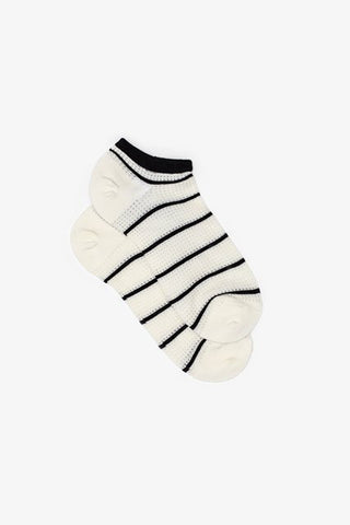 Ankle Sock Cream & Black Stripe