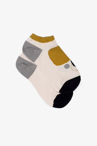 Abstract Chartreuse Ankle Sock