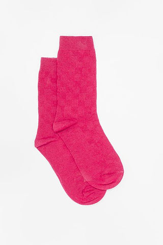 Basket Weave Pink Sock
